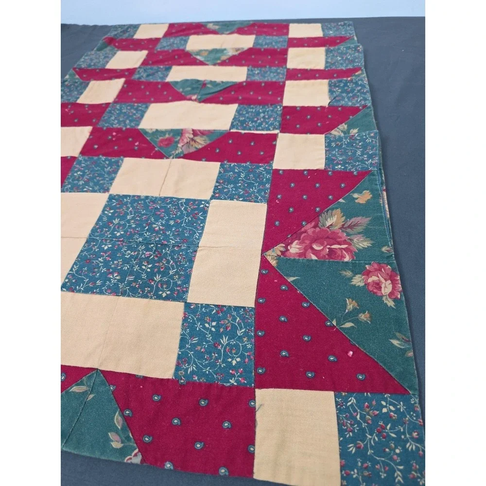 Vintage Quilted Placemats Patchwork Cottagecore Farm House Set‎ of 4 Grannycore